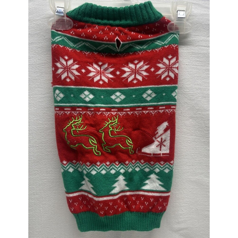 Dachshund Winter Sweater Pet Festive Clothing Christmas Size Medium Dog Clothes